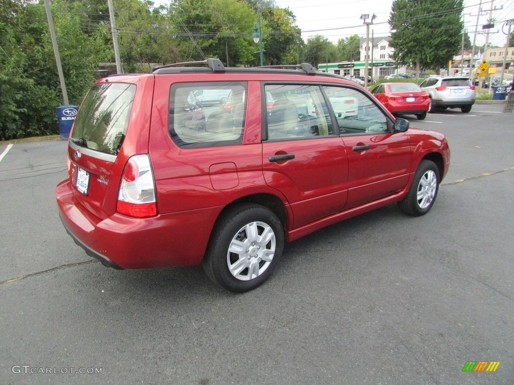 2008 Forester 2.5 X - Garnet Red Pearl / Desert Beige photo #6