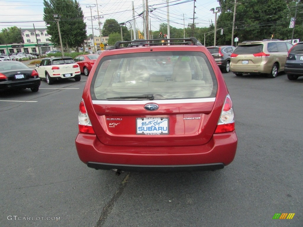 2008 Forester 2.5 X - Garnet Red Pearl / Desert Beige photo #7