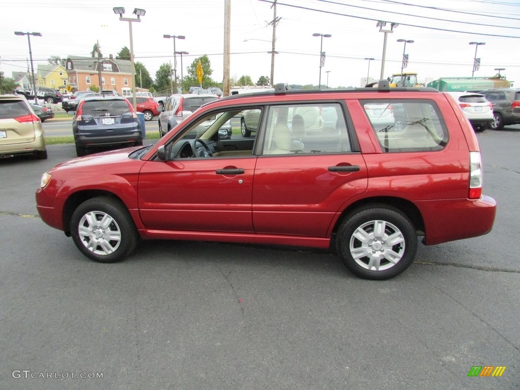 2008 Forester 2.5 X - Garnet Red Pearl / Desert Beige photo #9