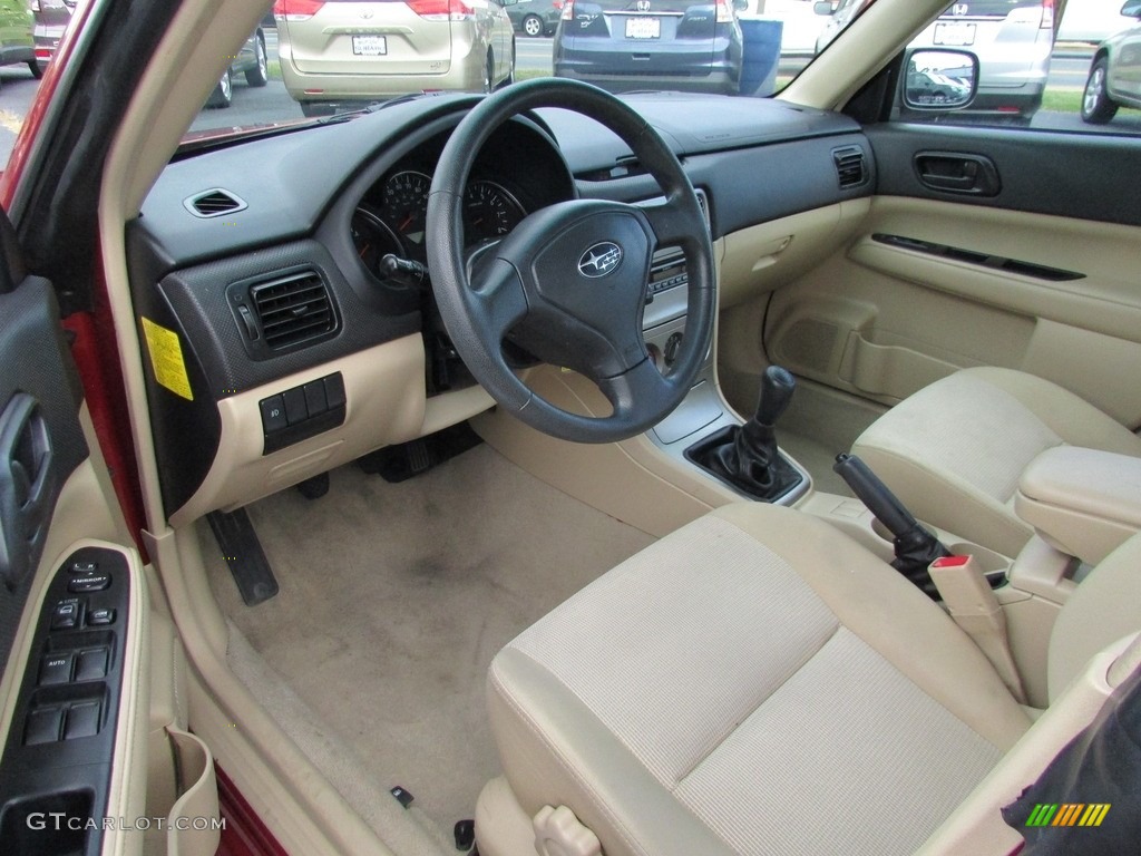 2008 Forester 2.5 X - Garnet Red Pearl / Desert Beige photo #10