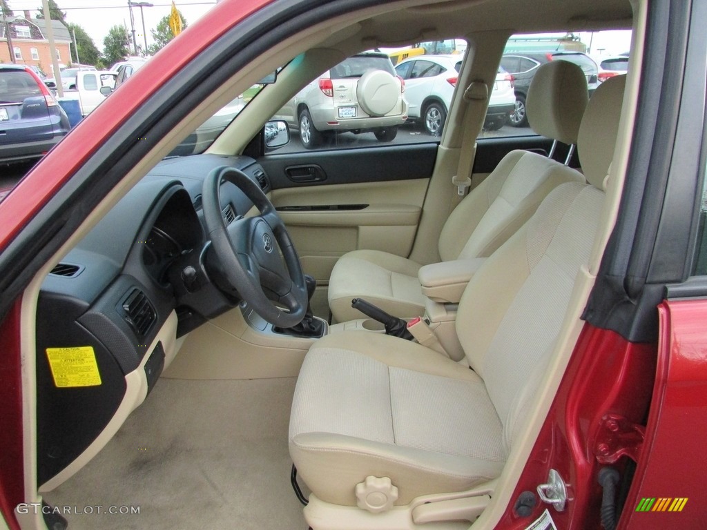 2008 Forester 2.5 X - Garnet Red Pearl / Desert Beige photo #11