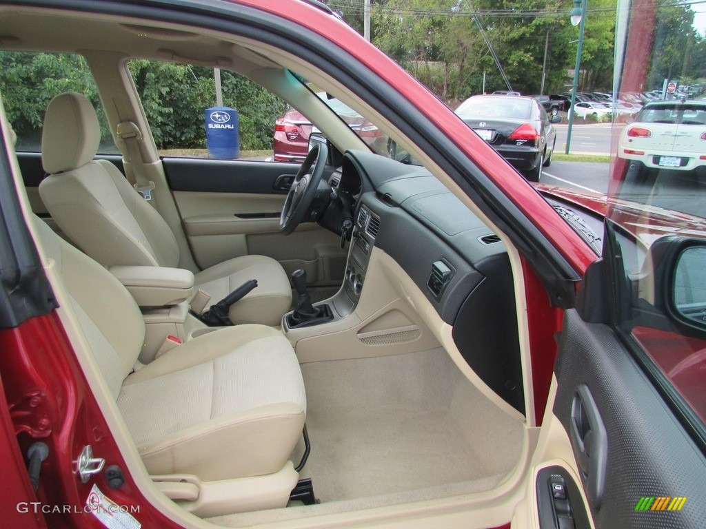 2008 Forester 2.5 X - Garnet Red Pearl / Desert Beige photo #16