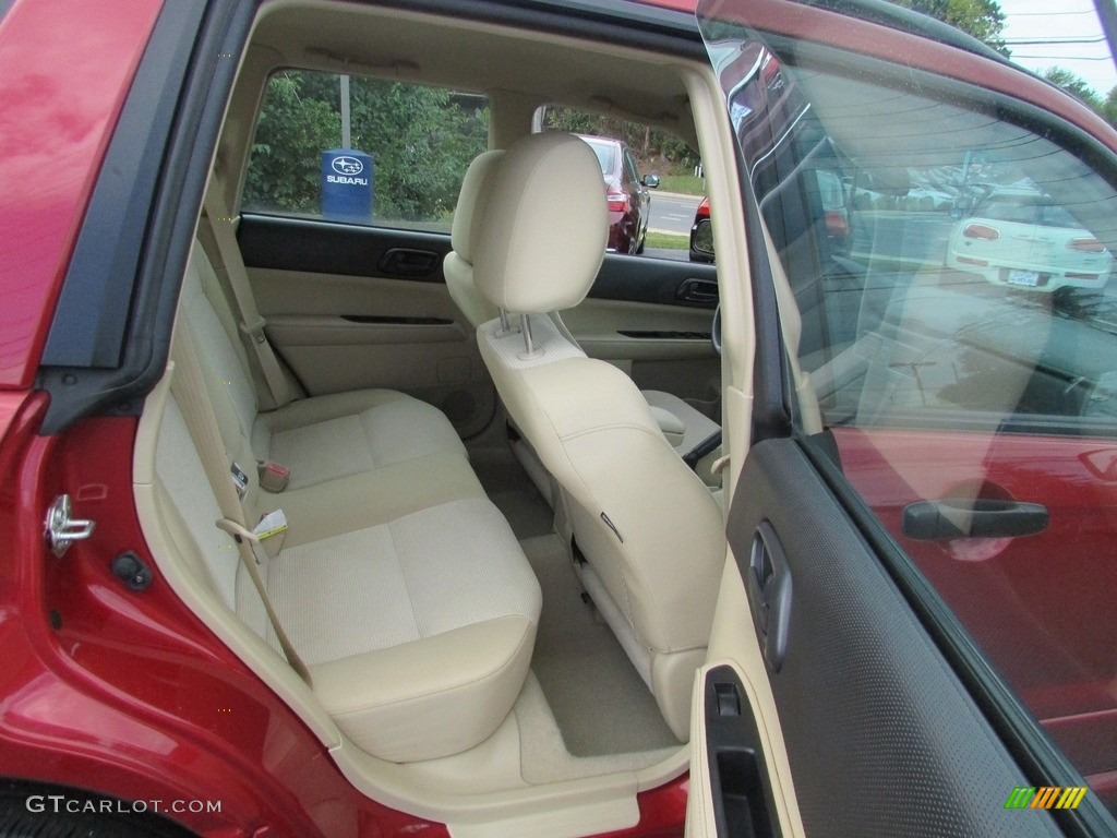 2008 Forester 2.5 X - Garnet Red Pearl / Desert Beige photo #18