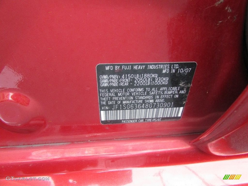 2008 Forester 2.5 X - Garnet Red Pearl / Desert Beige photo #27