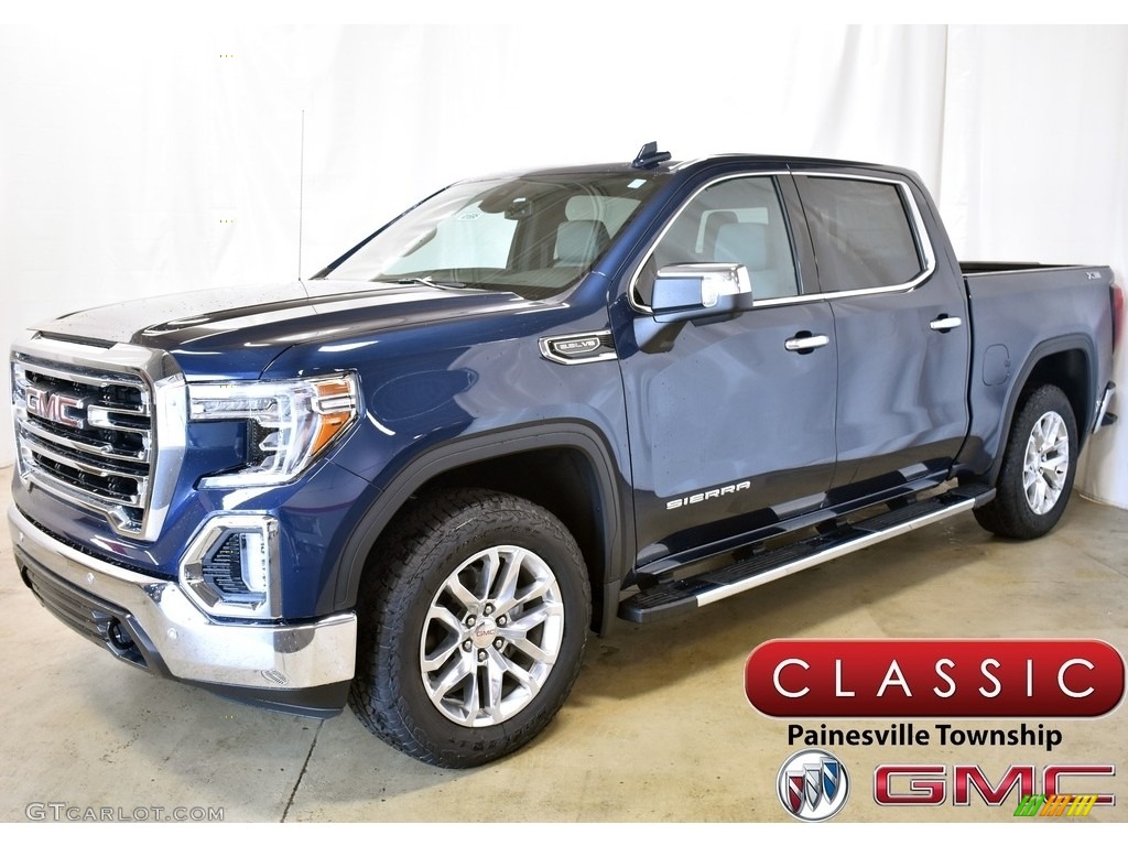 2019 Sierra 1500 SLT Crew Cab 4WD - Pacific Blue Metallic / Dark Walnut/­Slate photo #1