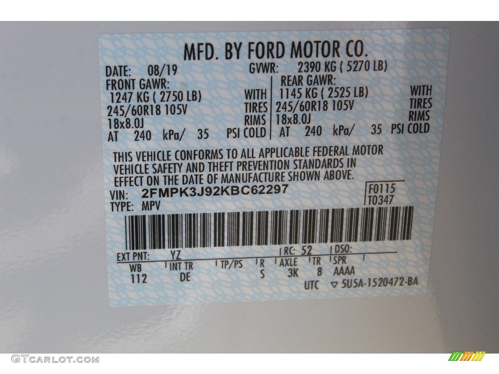 2019 Edge SEL - Oxford White / Ebony photo #25