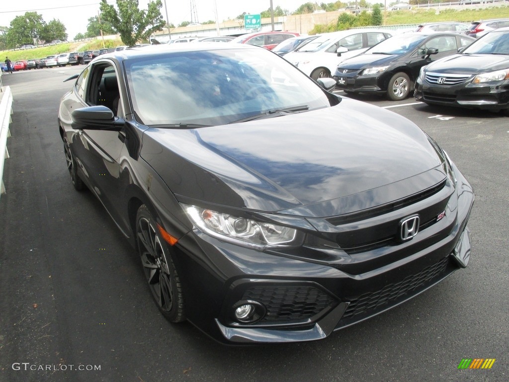 2018 Civic Si Coupe - Crystal Black Pearl / Black photo #8