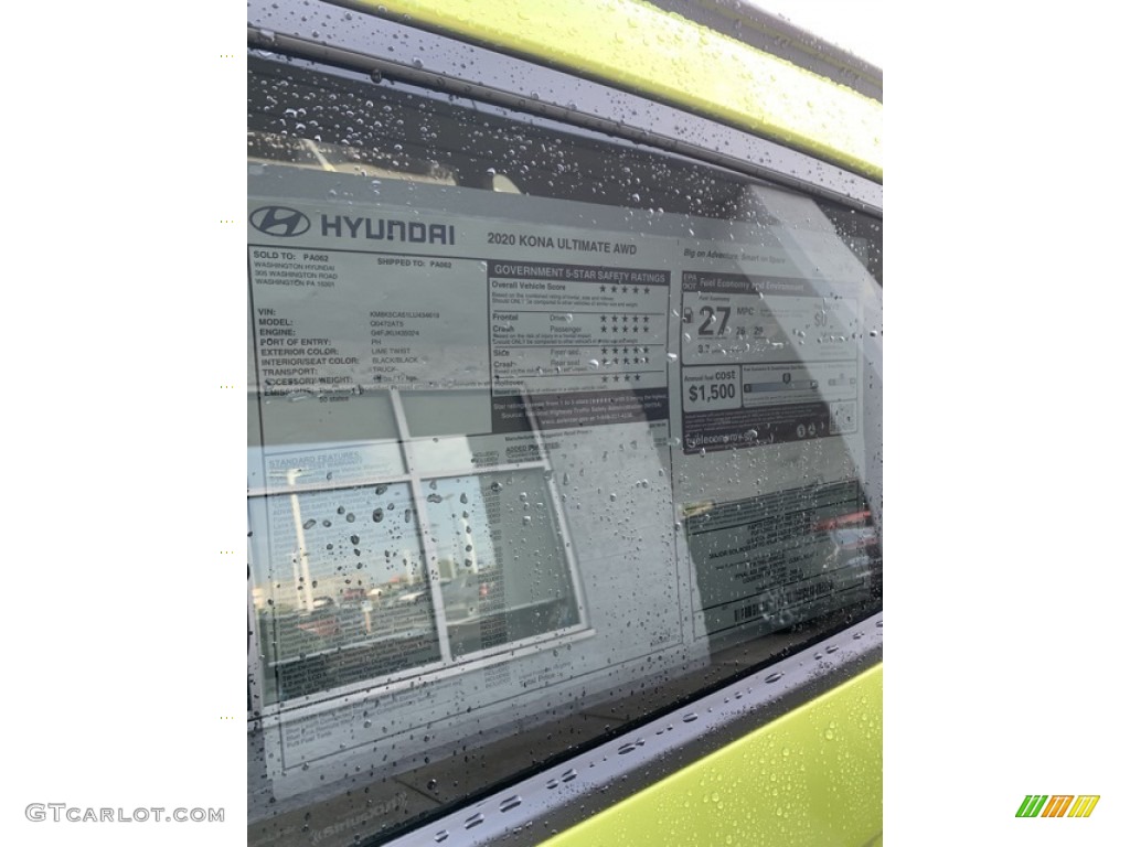 2020 Hyundai Kona Ultimate AWD Window Sticker Photos
