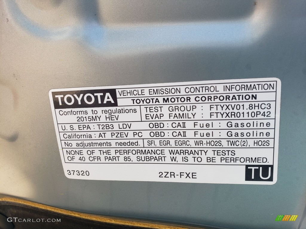 2015 Prius Three Hybrid - Sea Glass Pearl / Misty Gray photo #50