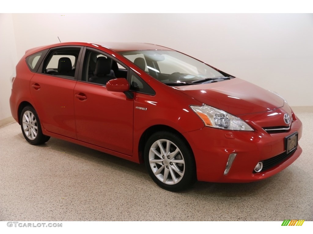 2013 Prius v Five Hybrid - Barcelona Red Metallic / Dark Gray photo #1