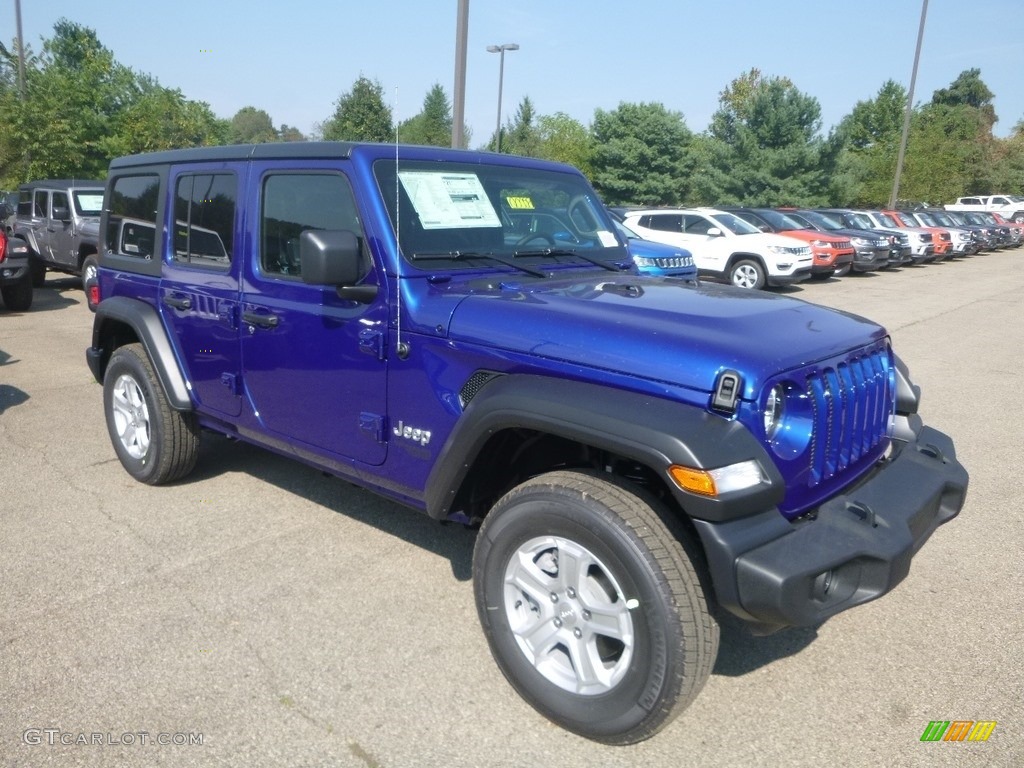2020 Wrangler Unlimited Sport 4x4 - Ocean Blue Metallic / Black photo #7