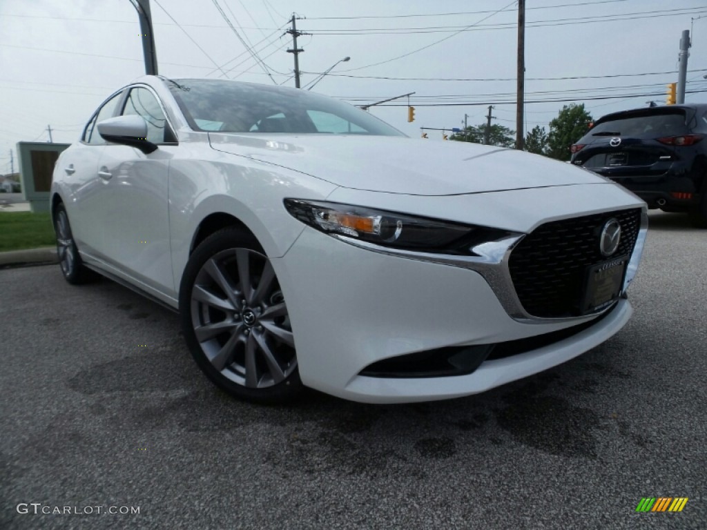 2019 MAZDA3 Select Sedan - Snowflake White Pearl Mica / Black photo #1