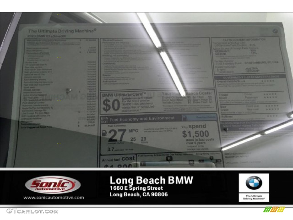 2020 X3 sDrive30i - Black Sapphire Metallic / Black photo #10