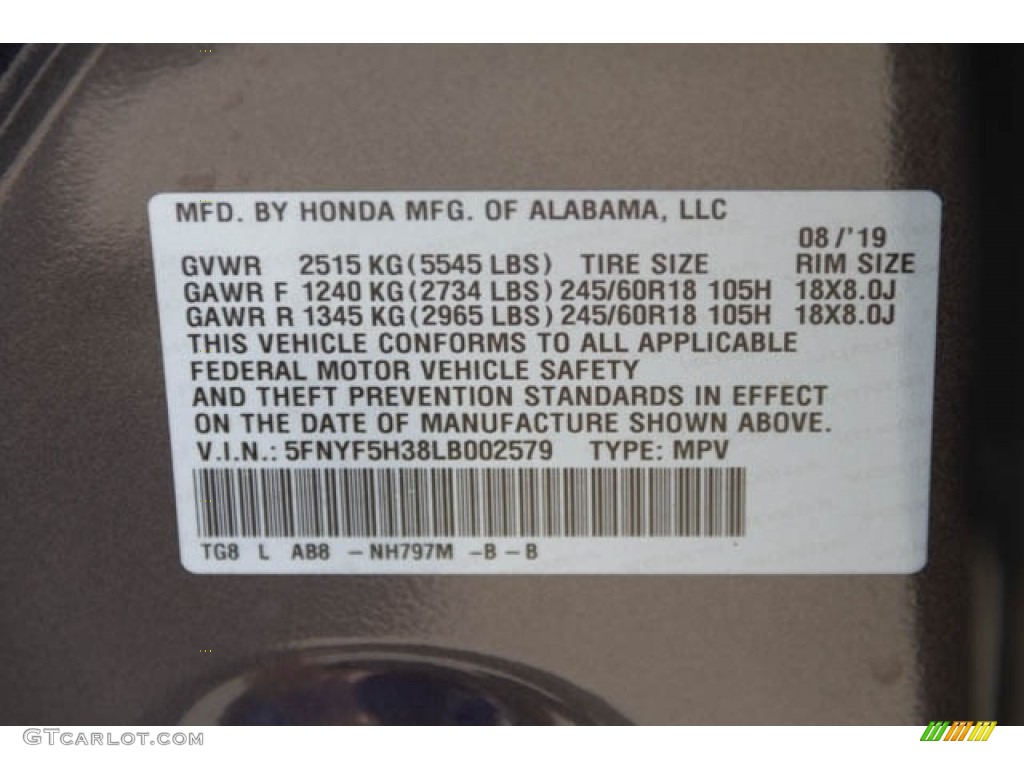 2020 Honda Pilot EX Parts Photos