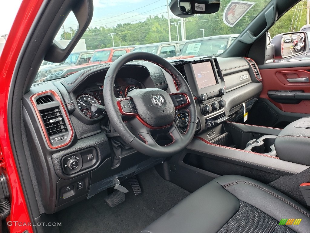 Red/Black Interior 2020 Ram 1500 Rebel Crew Cab 4x4 Photo #135216248