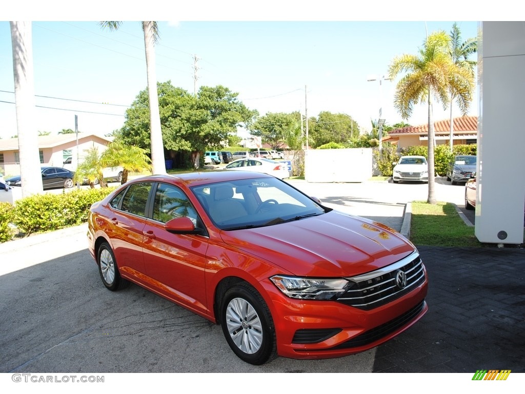2019 Jetta S - Habanero Orange / Storm Gray photo #1
