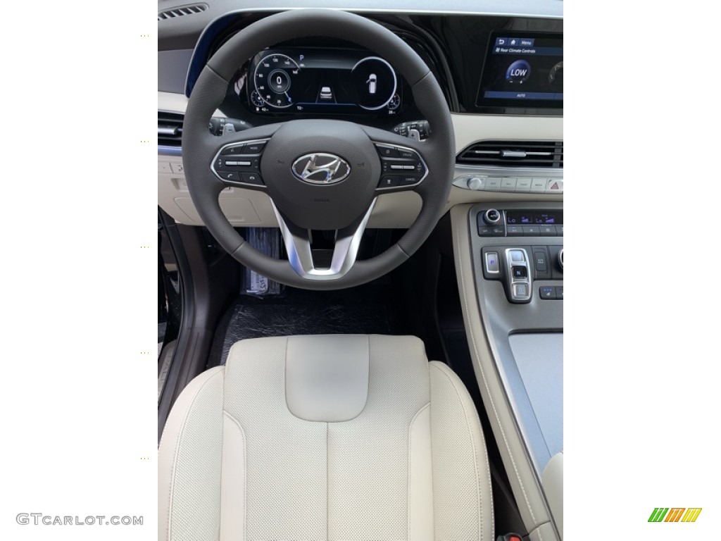 2020 Hyundai Palisade Limited AWD Light Beige Steering Wheel Photo #135221606