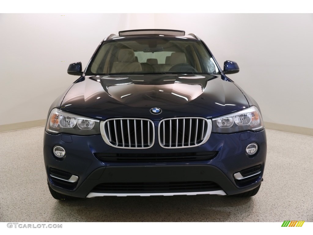 2017 X3 xDrive28i - Deep Sea Blue Metallic / Sand Beige/Black photo #2