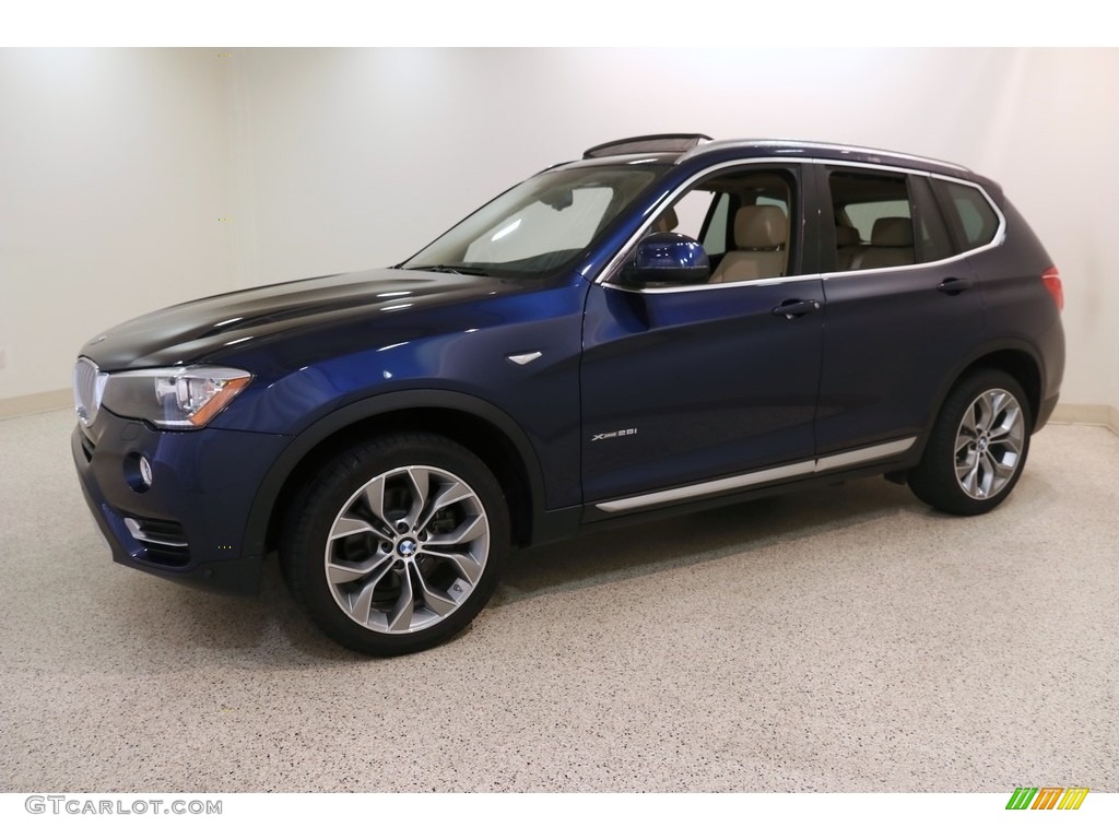 2017 X3 xDrive28i - Deep Sea Blue Metallic / Sand Beige/Black photo #3