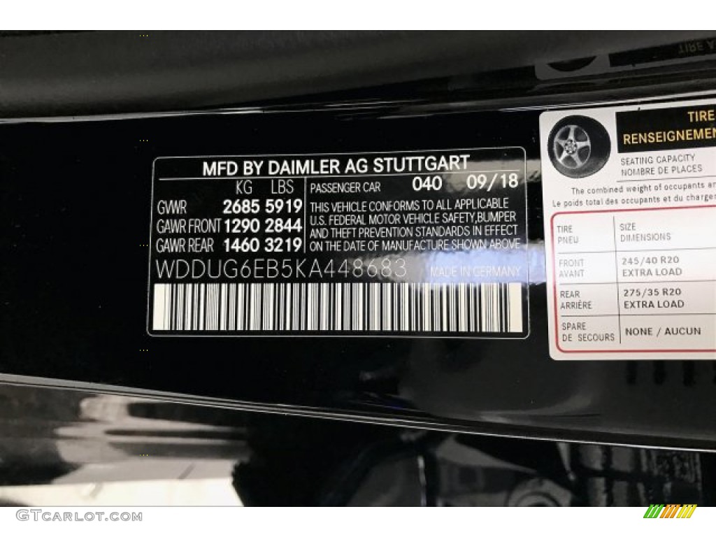 2019 Mercedes-Benz S 450 4Matic Sedan Color Code Photos