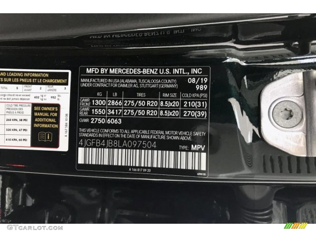 2020 GLE Color Code 989 for Emerald Green Metallic Photo #135231447