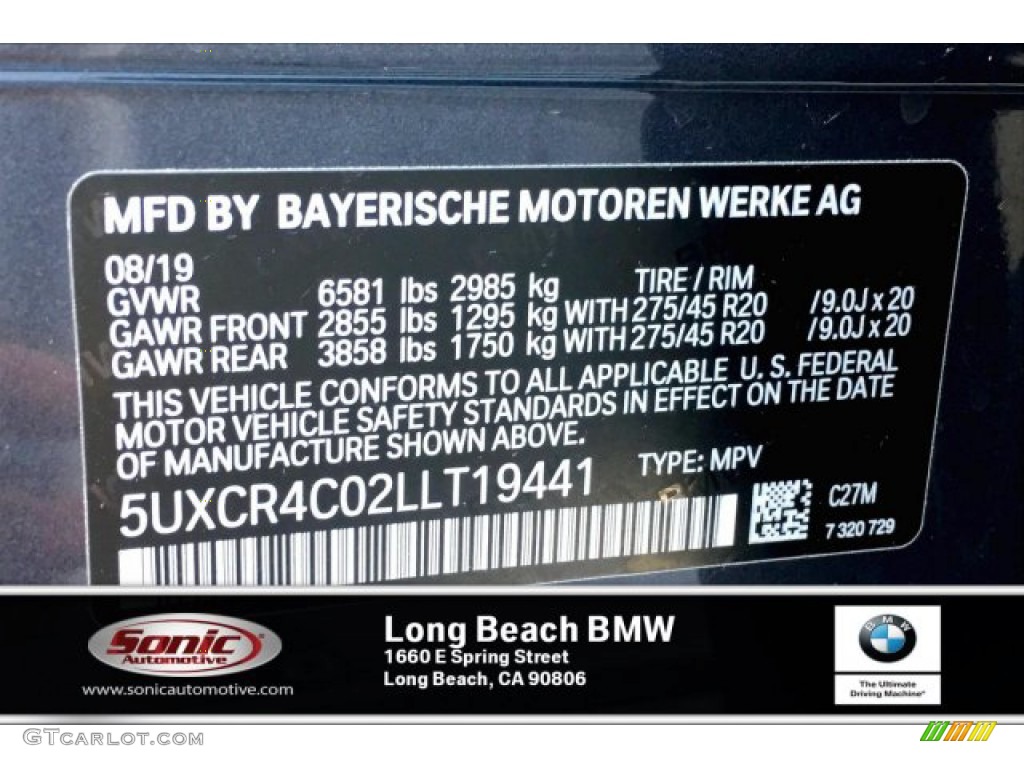 2020 X5 Color Code C27 for Arctic Grey Metallic Photo #135235347