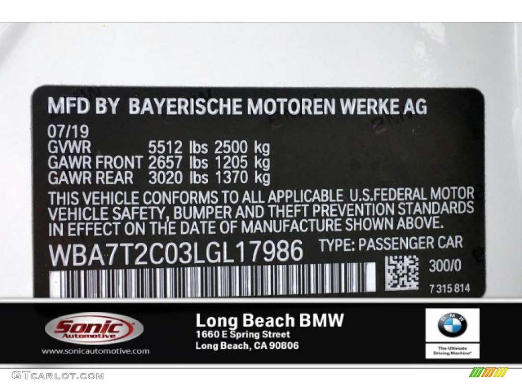 2020 7 Series 740i Sedan - Alpine White / Black photo #11