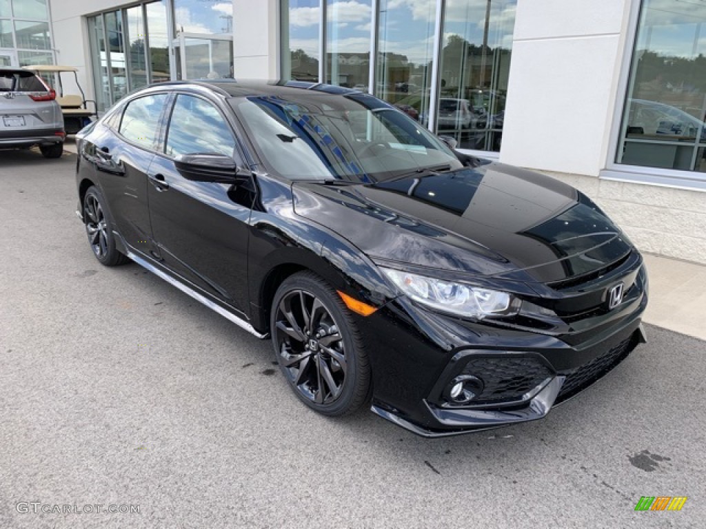 2019 Civic Sport Hatchback - Crystal Black Pearl / Black photo #2