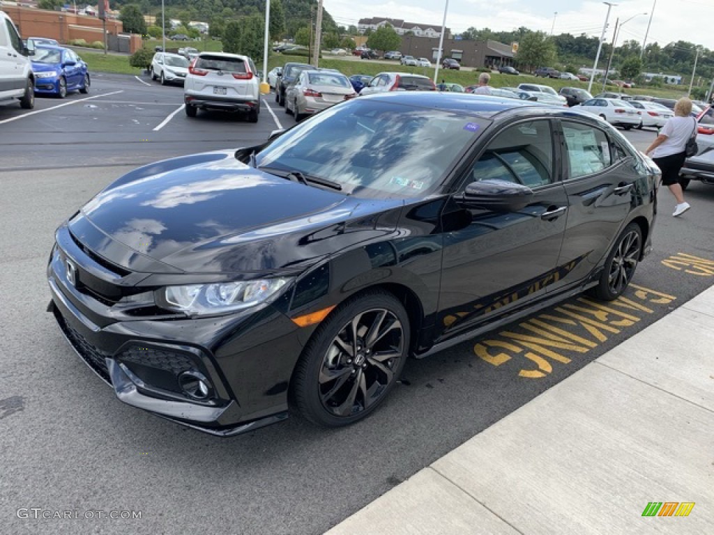 2019 Civic Sport Hatchback - Crystal Black Pearl / Black photo #4