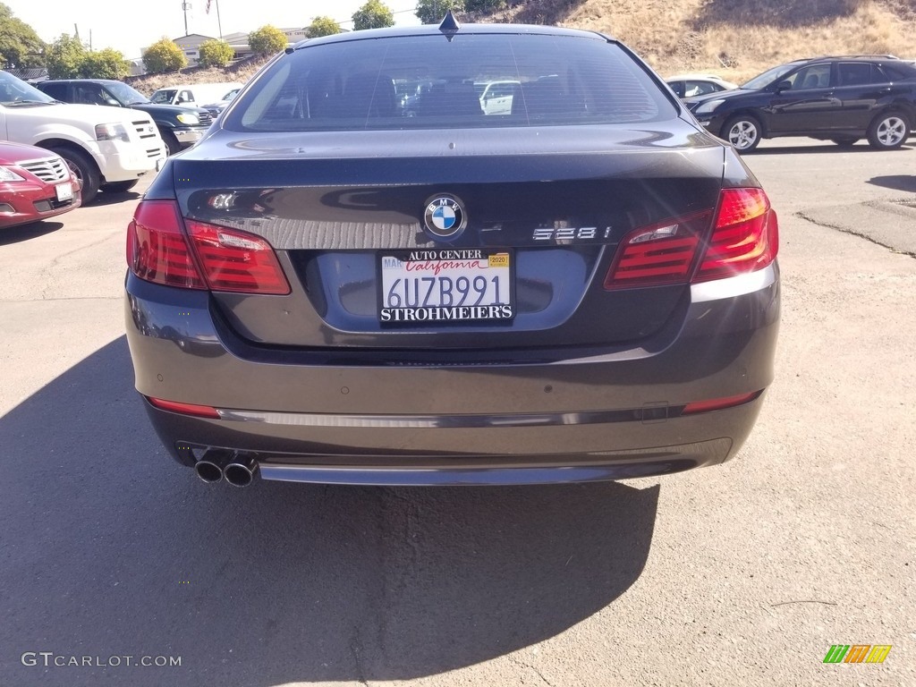 2012 5 Series 528i Sedan - Carbon Black Metallic / Oyster/Black photo #4
