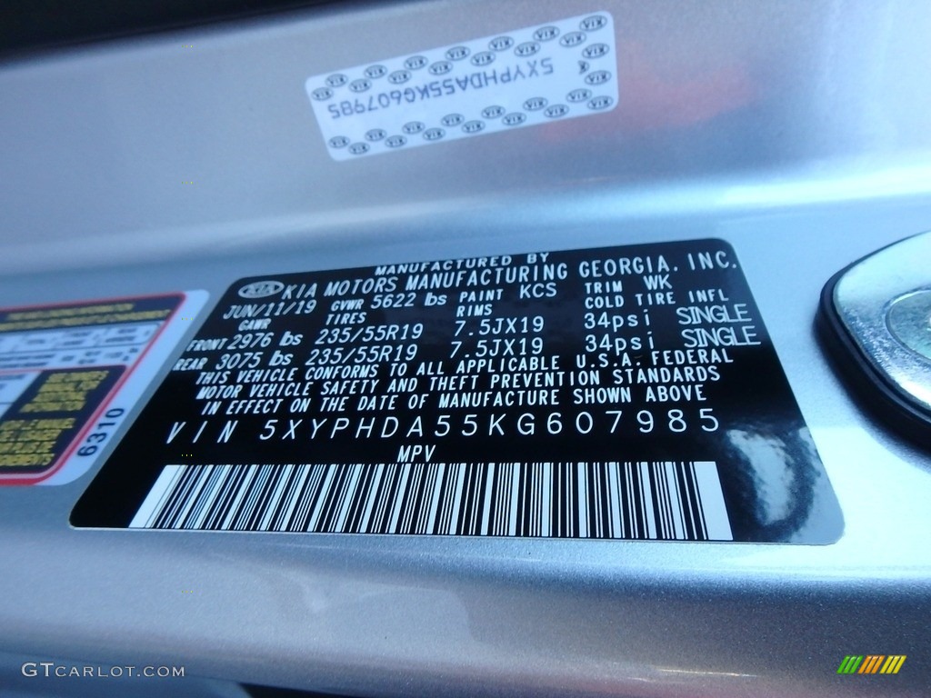 2019 Sorento Color Code KCS for Sparkling Silver Photo #135241696