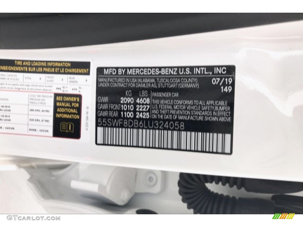 2020 C Color Code 149 for Polar White Photo #135247347