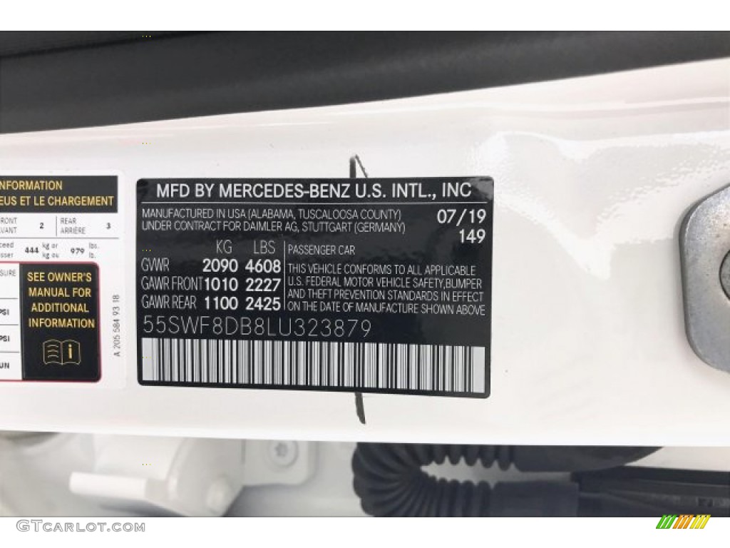 2020 C Color Code 149 for Polar White Photo #135247404