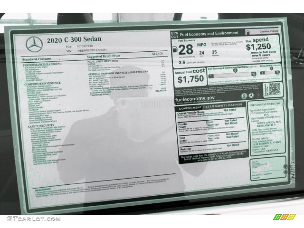 2020 Mercedes-Benz C 300 Sedan Window Sticker Photo #135247779