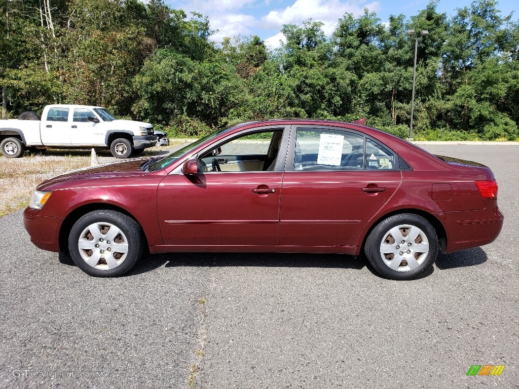 2010 Sonata GLS - Dark Cherry Red / Gray photo #2