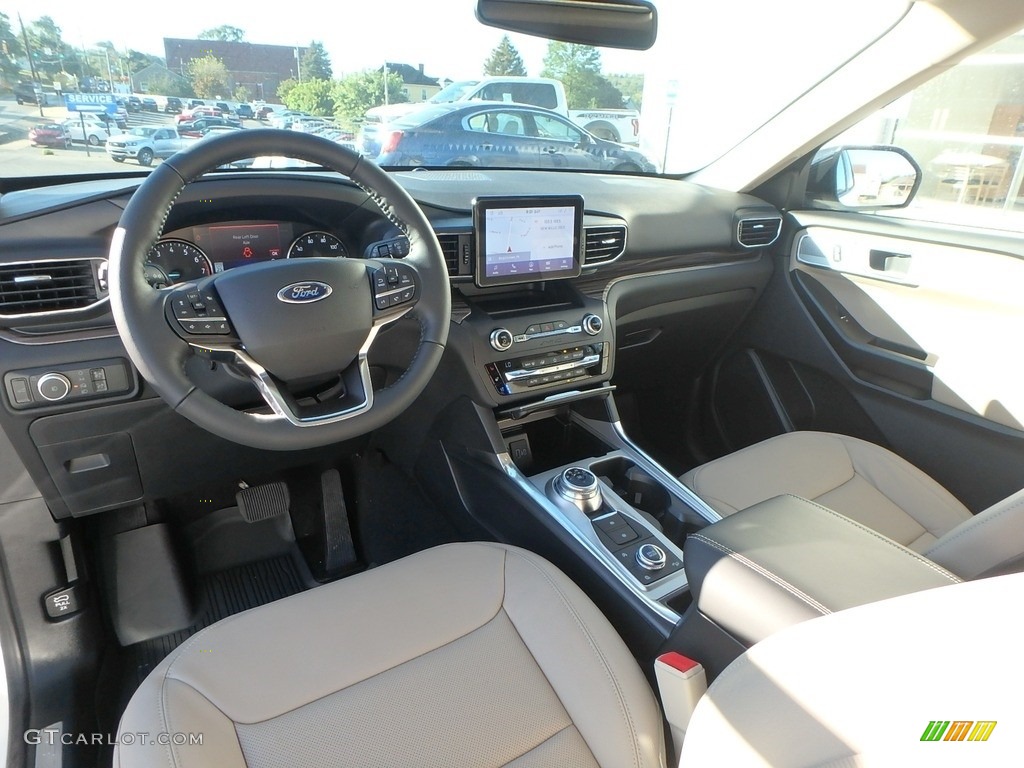 2020 Explorer Limited 4WD - Star White Metallic Tri-Coat / Sandstone photo #14
