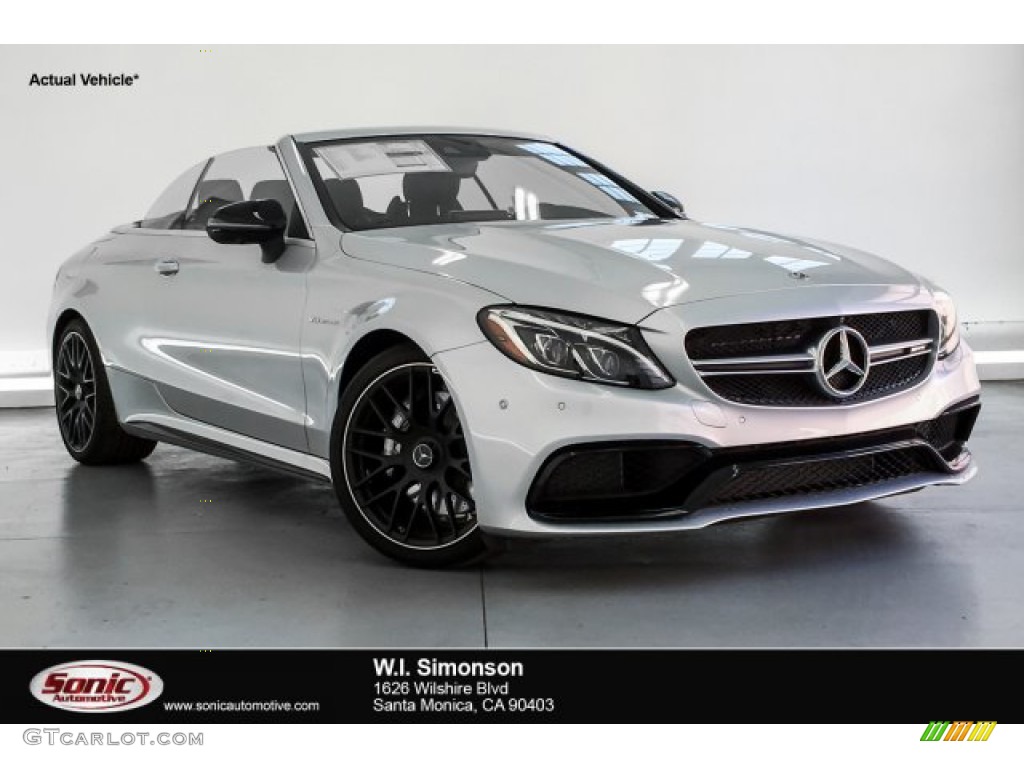 2018 C 63 AMG Cabriolet - Iridium Silver Metallic / Platinum White Pearl/Black photo #1