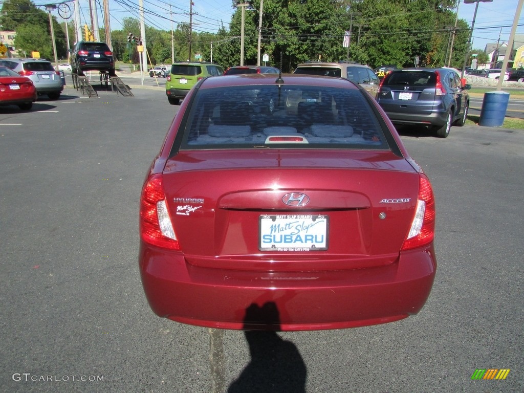 2010 Accent GLS 4 Door - Wine Red / Gray photo #8