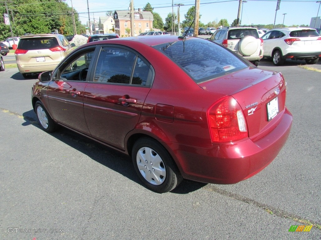 2010 Accent GLS 4 Door - Wine Red / Gray photo #9