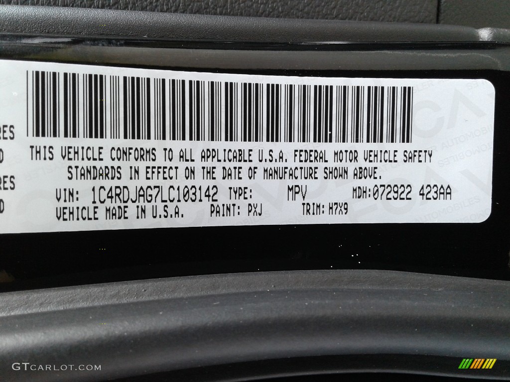 2020 Durango Color Code PXJ for DB Black Photo #135281769