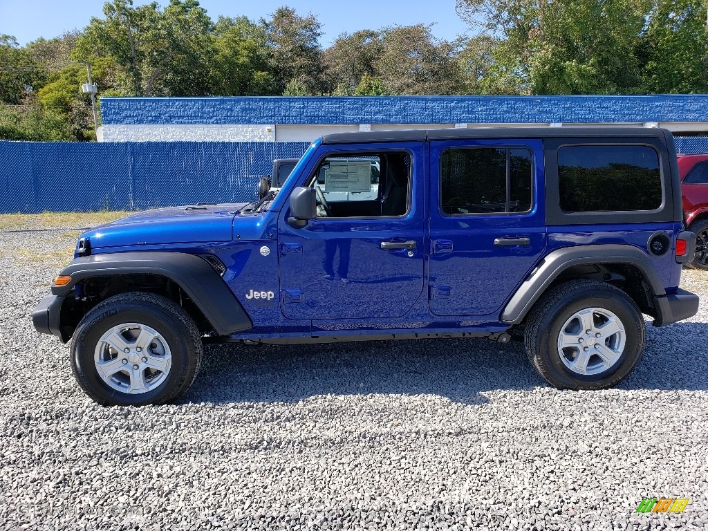 2020 Wrangler Unlimited Sport 4x4 - Ocean Blue Metallic / Black photo #3