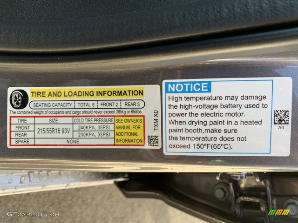 2020 Honda Insight EX Info Tag Photo #135289379