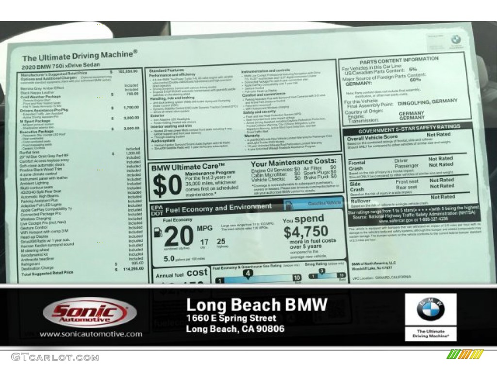 2020 7 Series 750i xDrive Sedan - Bernina Grey Amber Effect / Black photo #10