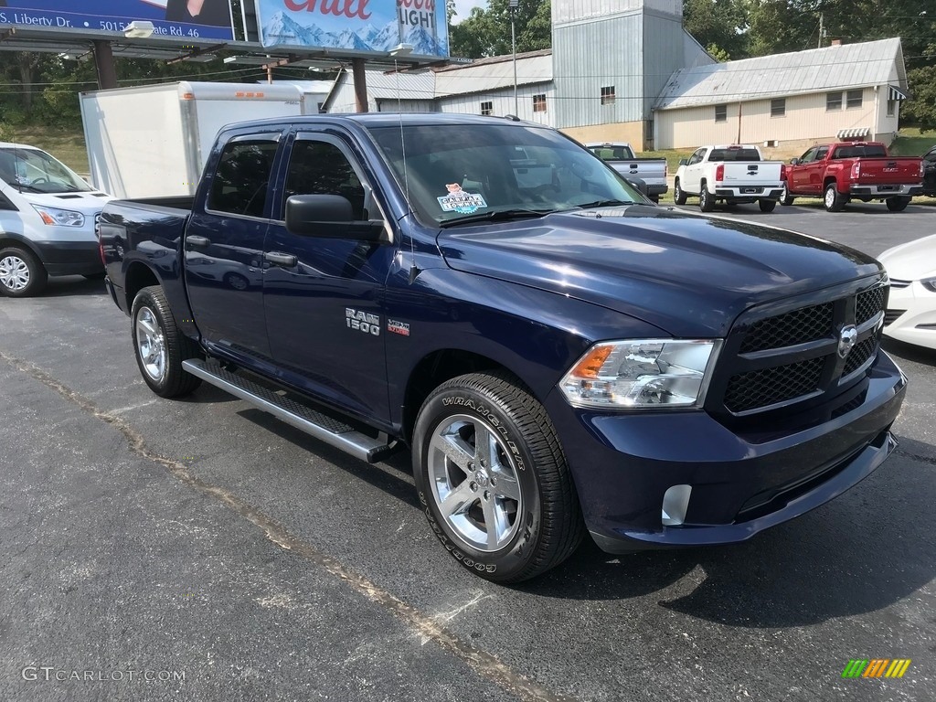 2017 1500 Express Crew Cab 4x4 - True Blue Pearl / Black/Diesel Gray photo #4