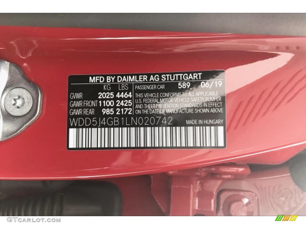 2020 CLA Color Code 589 for Jupiter Red Photo #135301703