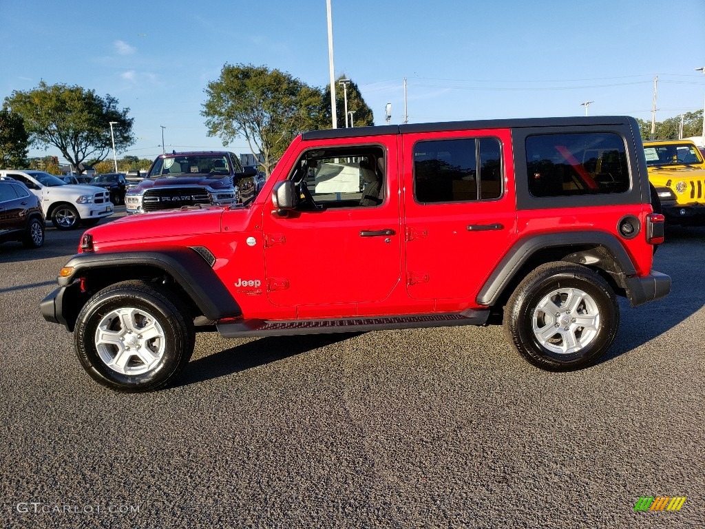 2020 Wrangler Unlimited Sport 4x4 - Firecracker Red / Black photo #3