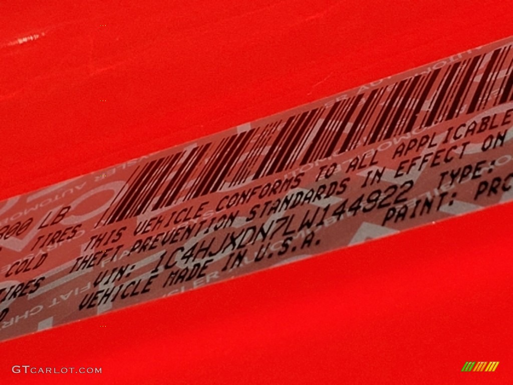 2020 Wrangler Unlimited Sport 4x4 - Firecracker Red / Black photo #8