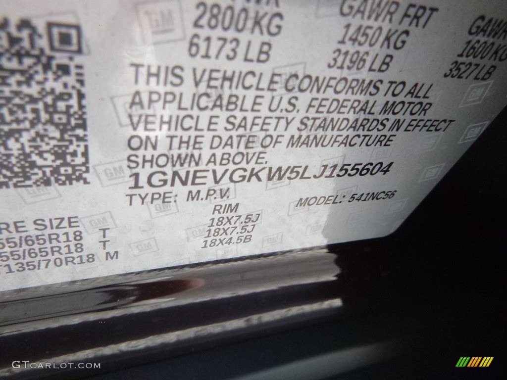 2020 Traverse LT AWD - Black Cherry Metallic / Jet Black photo #16
