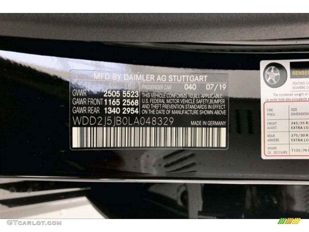 2020 CLS Color Code 040 for Black Photo #135310966
