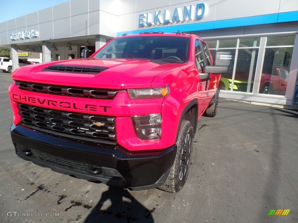 2020 Silverado 2500HD Custom Crew Cab 4x4 - Red Hot / Jet Black photo #3